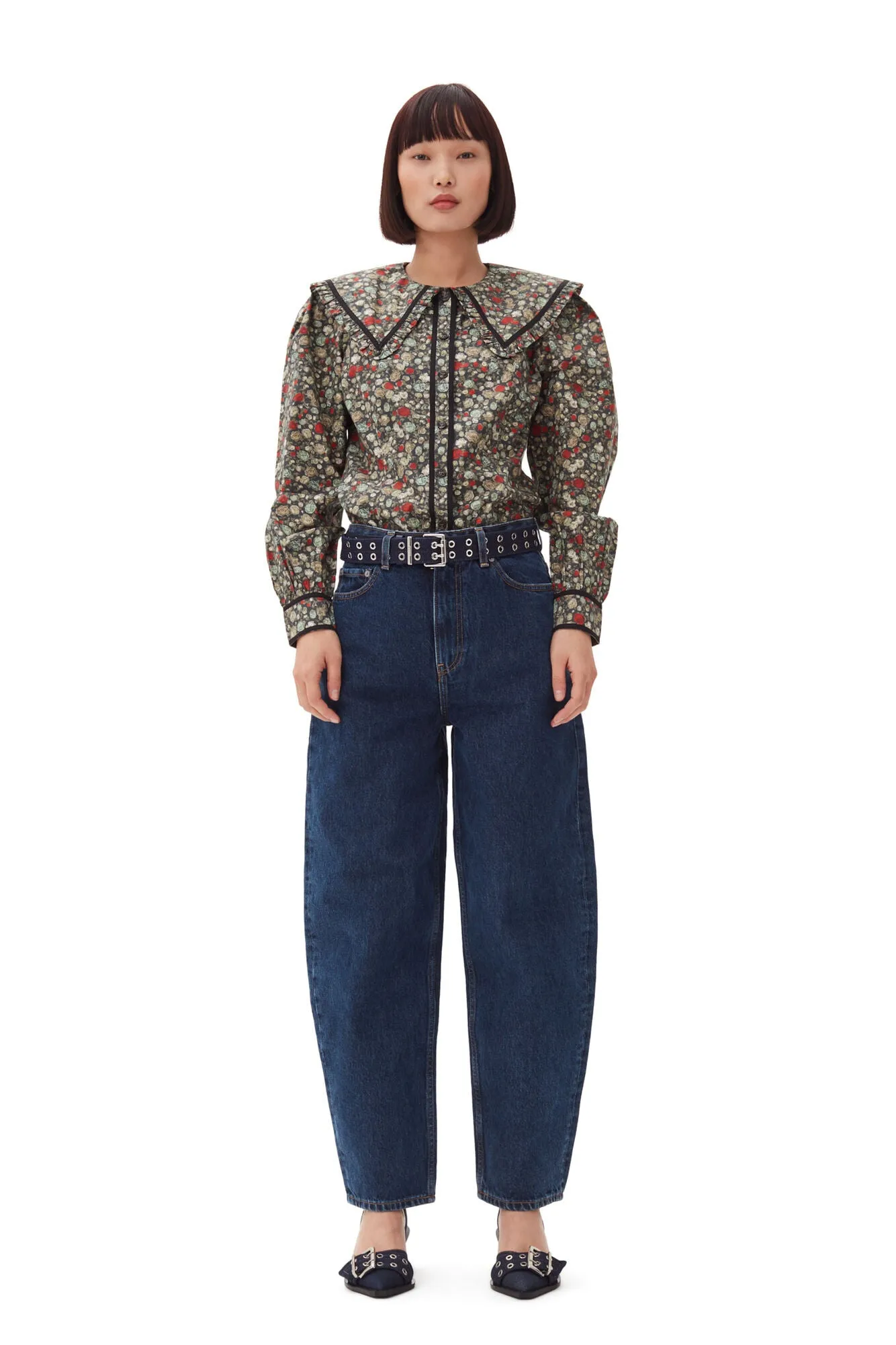 Printed Cotton Shirt | Black Sand