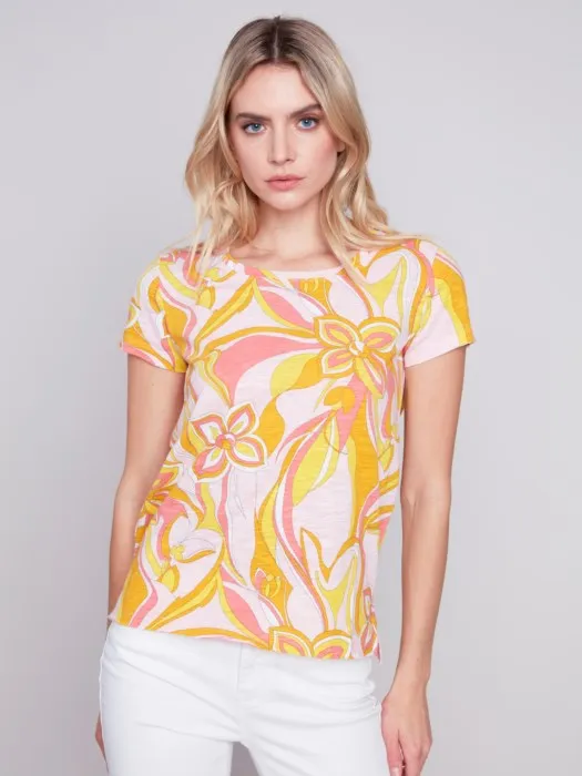 Printed Cotton Slub Tee