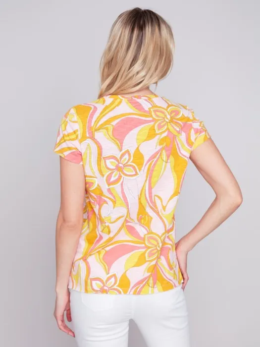Printed Cotton Slub Tee