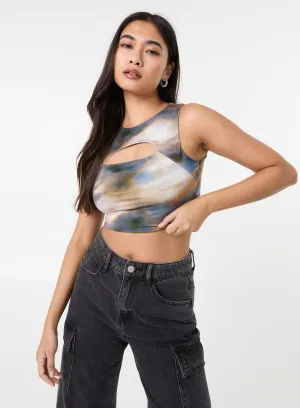 Printed Galaxy Letterbox Top