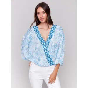 Printed Overlap Blouse