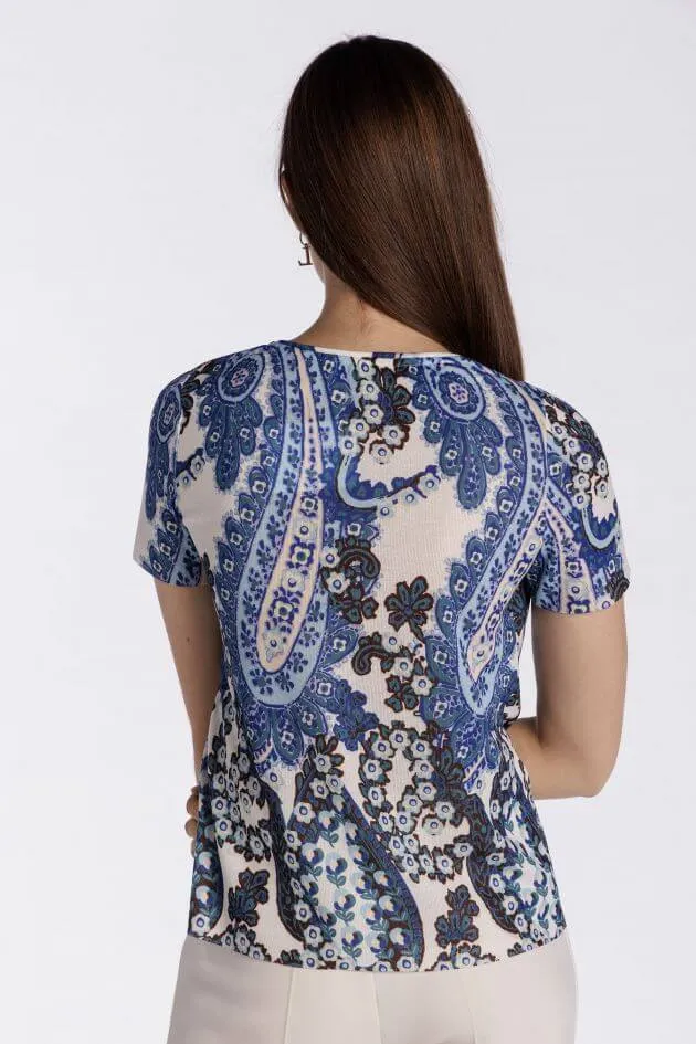 Printed Paisley Twinset in Azul