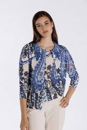 Printed Paisley Twinset in Azul