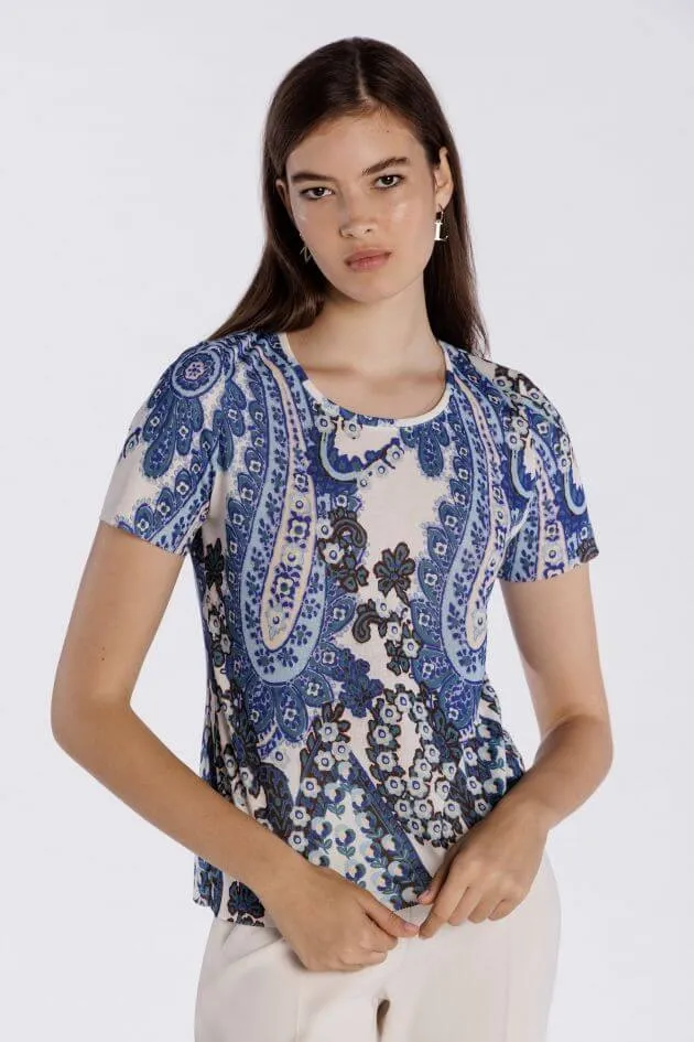 Printed Paisley Twinset in Azul