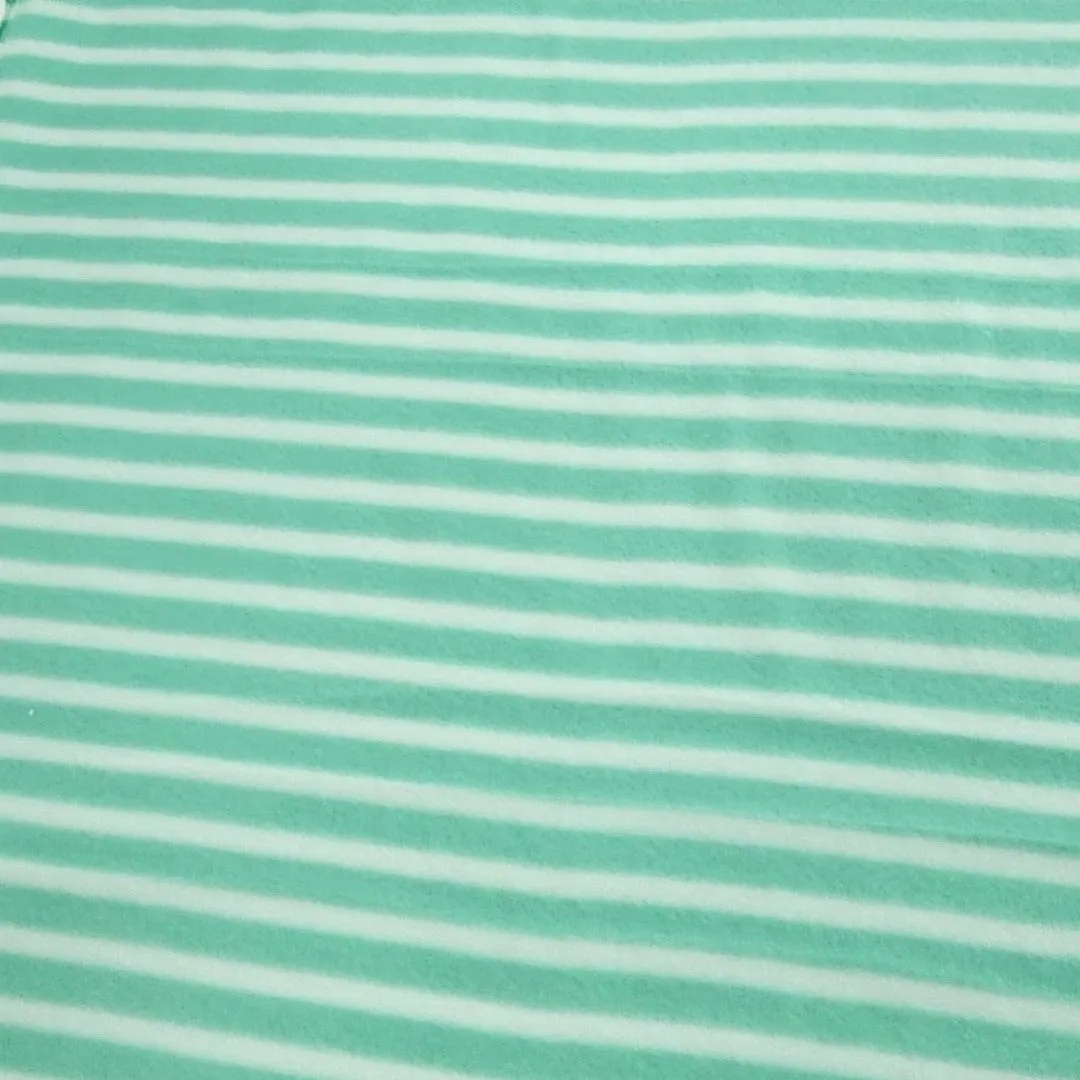 Printed Polar Fleece Fabric 150 cm Green Stripe