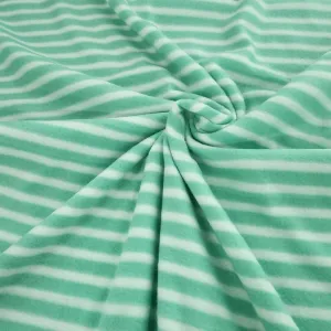 Printed Polar Fleece Fabric 150 cm Green Stripe