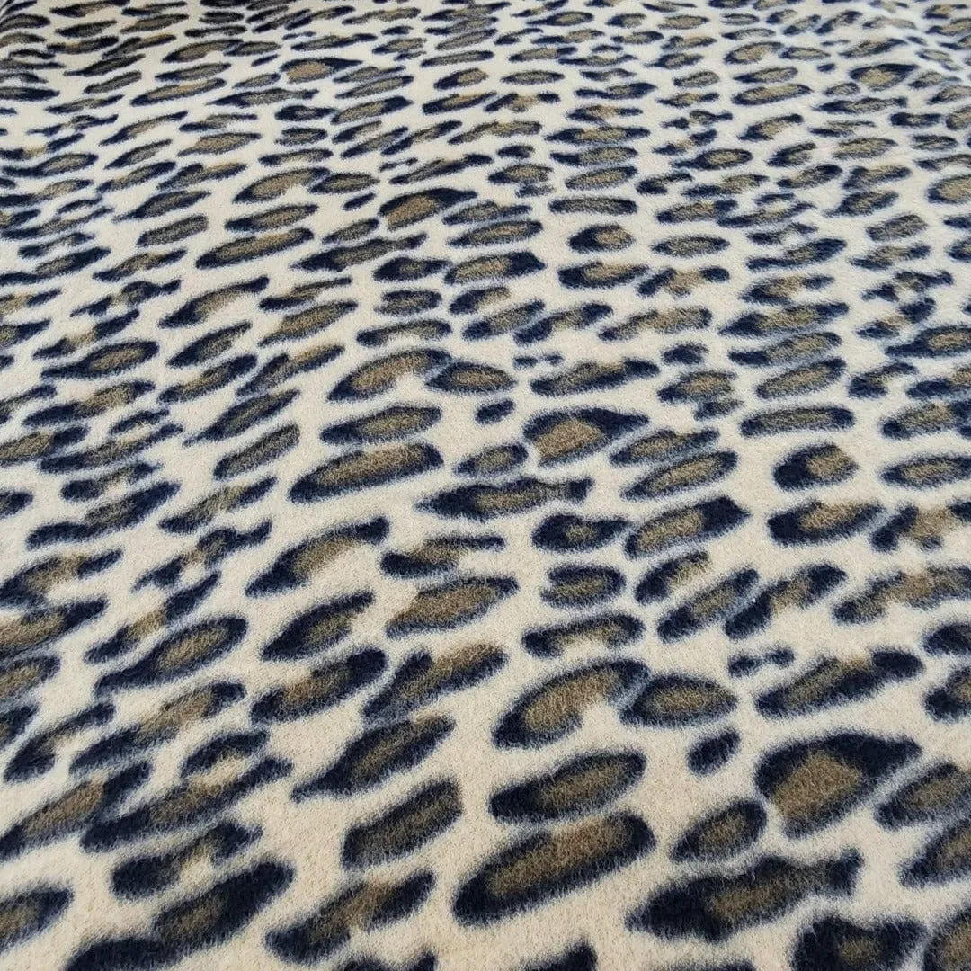 Printed Polar Fleece Fabric Brown Leopard 150cm