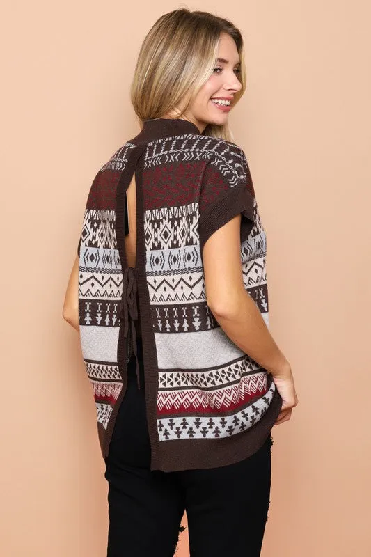 Printed Sweater Top