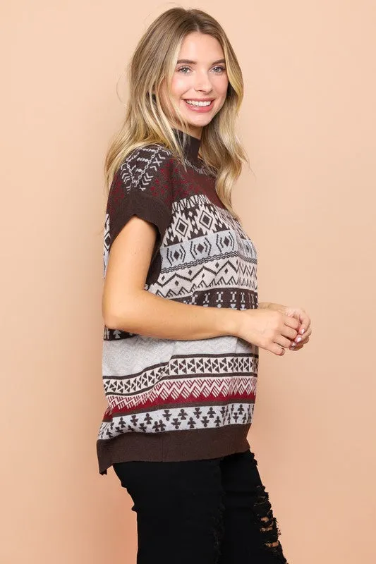 Printed Sweater Top