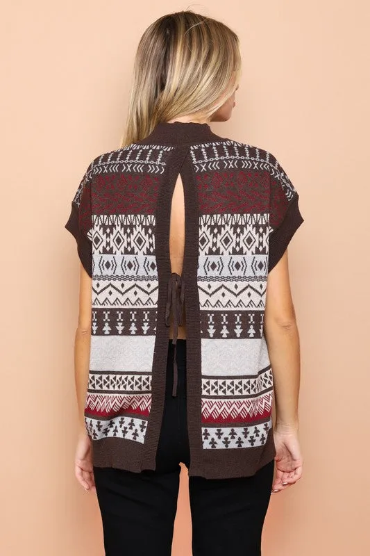 Printed Sweater Top