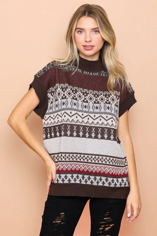 Printed Sweater Top