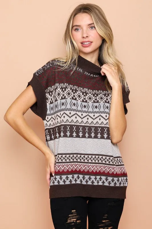 Printed Sweater Top