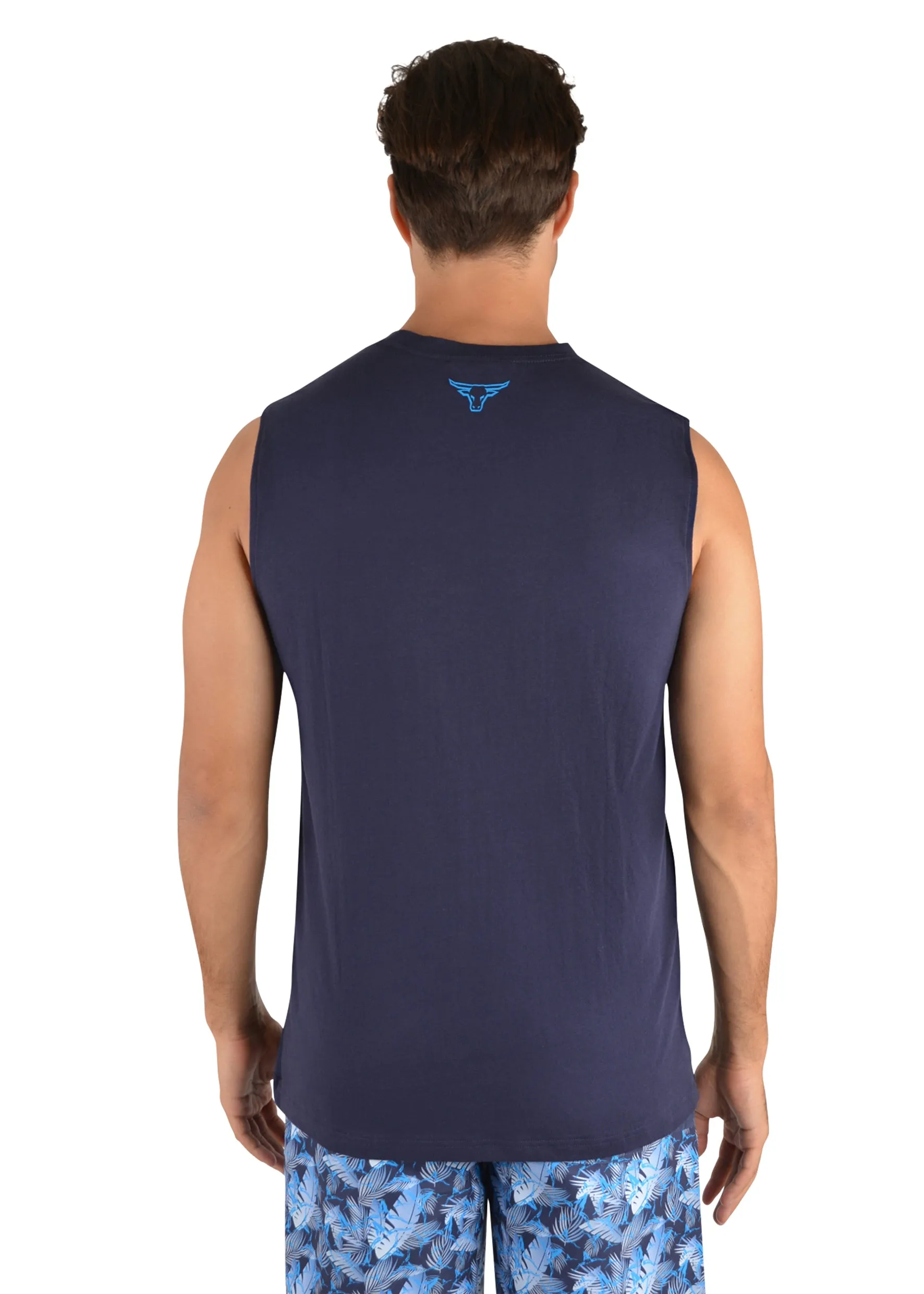 Pure Western Louis Mens Muscle Tank Top Navy