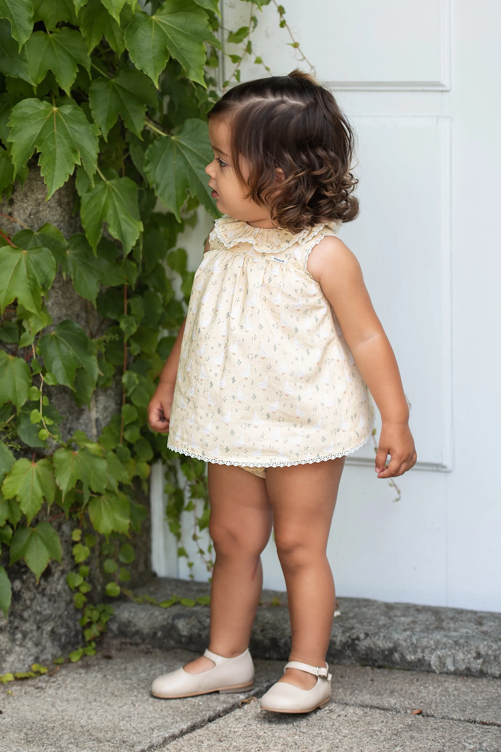"Paloma" Lemon Duck Print Dress & Bloomers