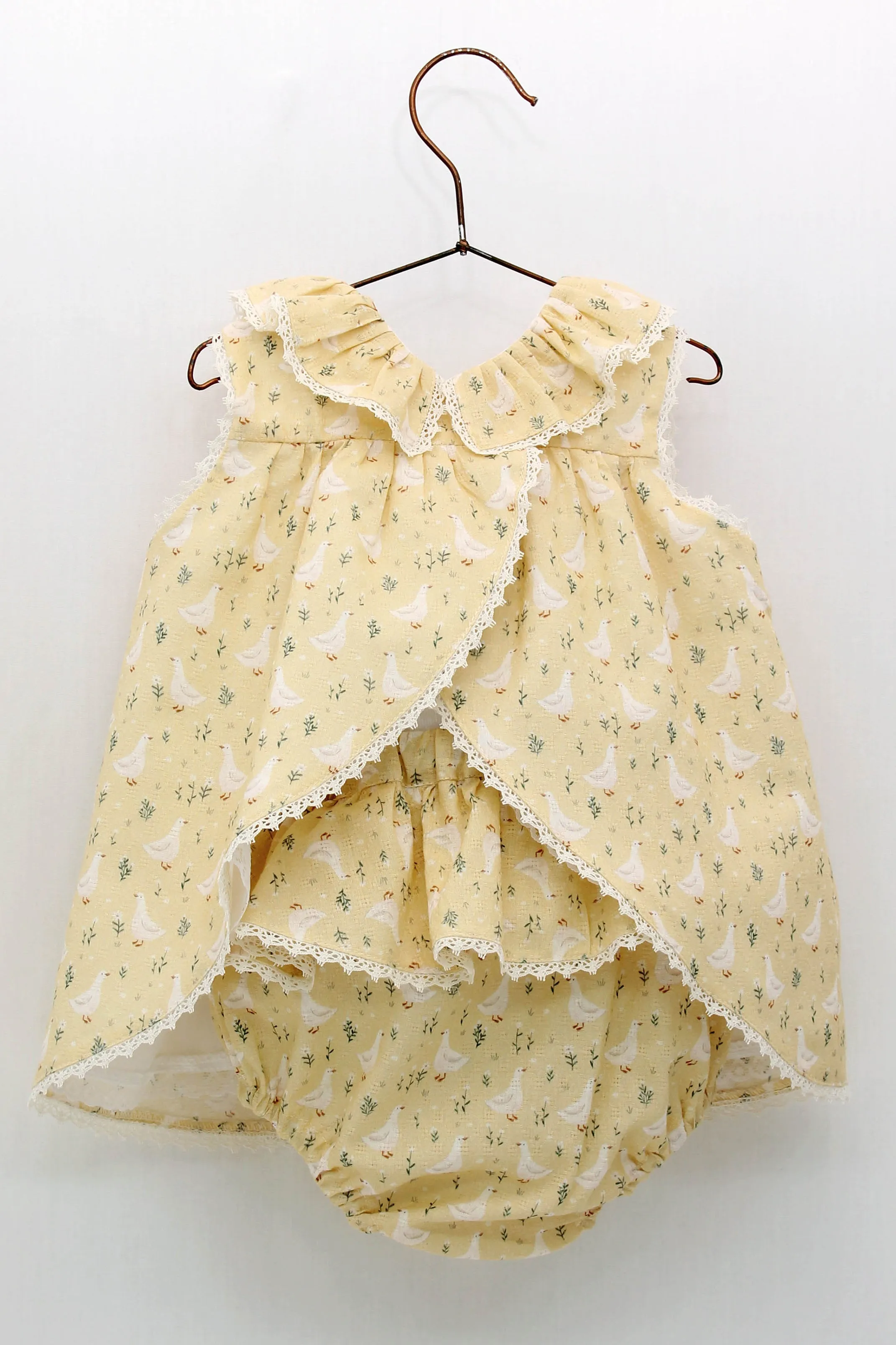 "Paloma" Lemon Duck Print Dress & Bloomers
