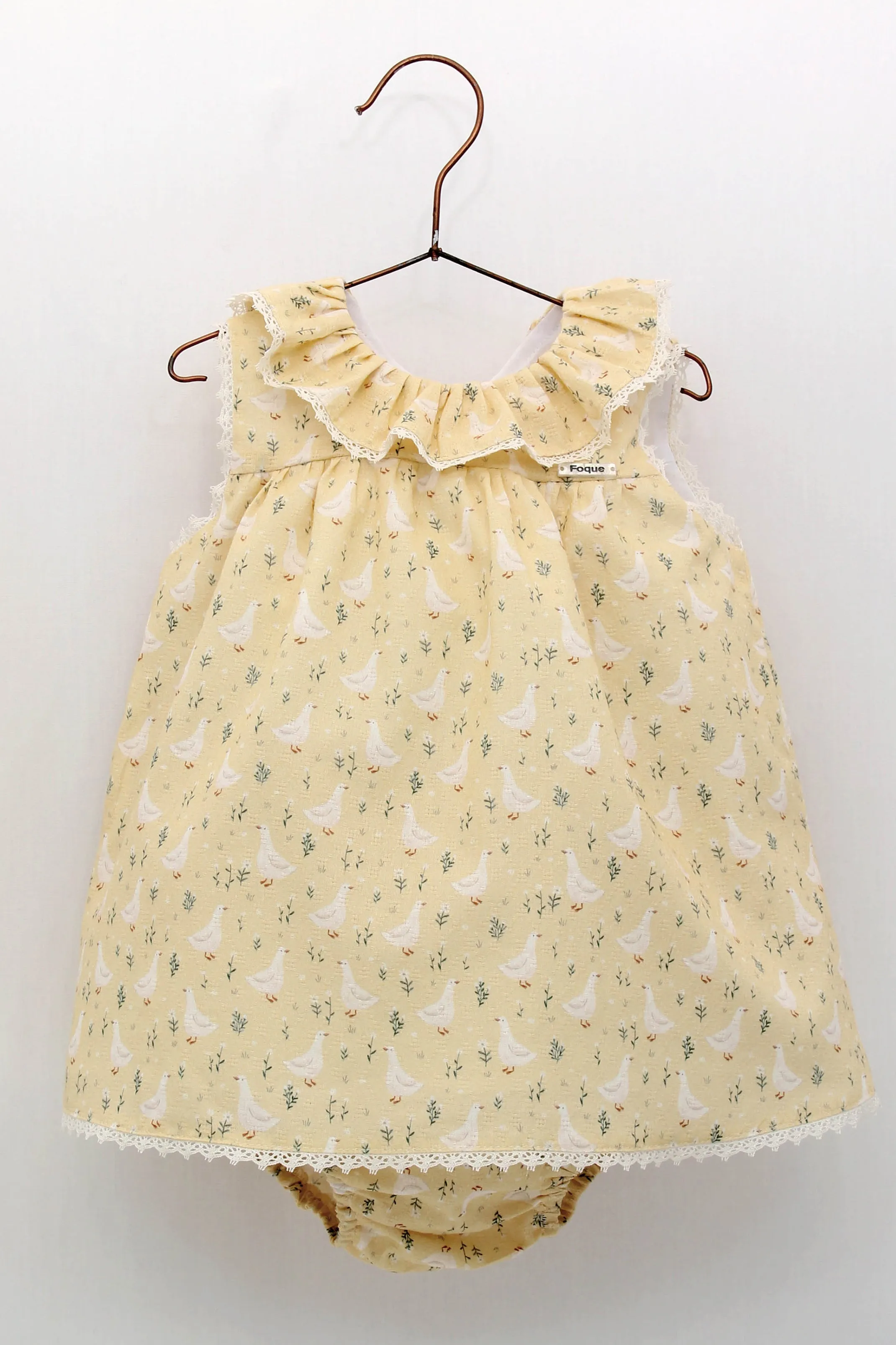 "Paloma" Lemon Duck Print Dress & Bloomers