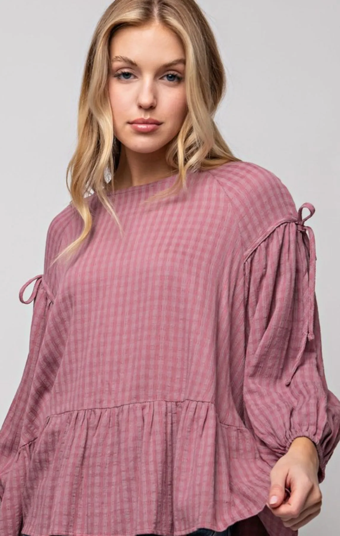 Rayon Gauze Ruffle Bottom Top