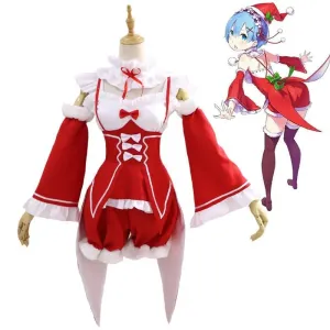 Re Zero Kara Hajimeru Isekai Seikatsu Remu and Ramu Cosplay Costume