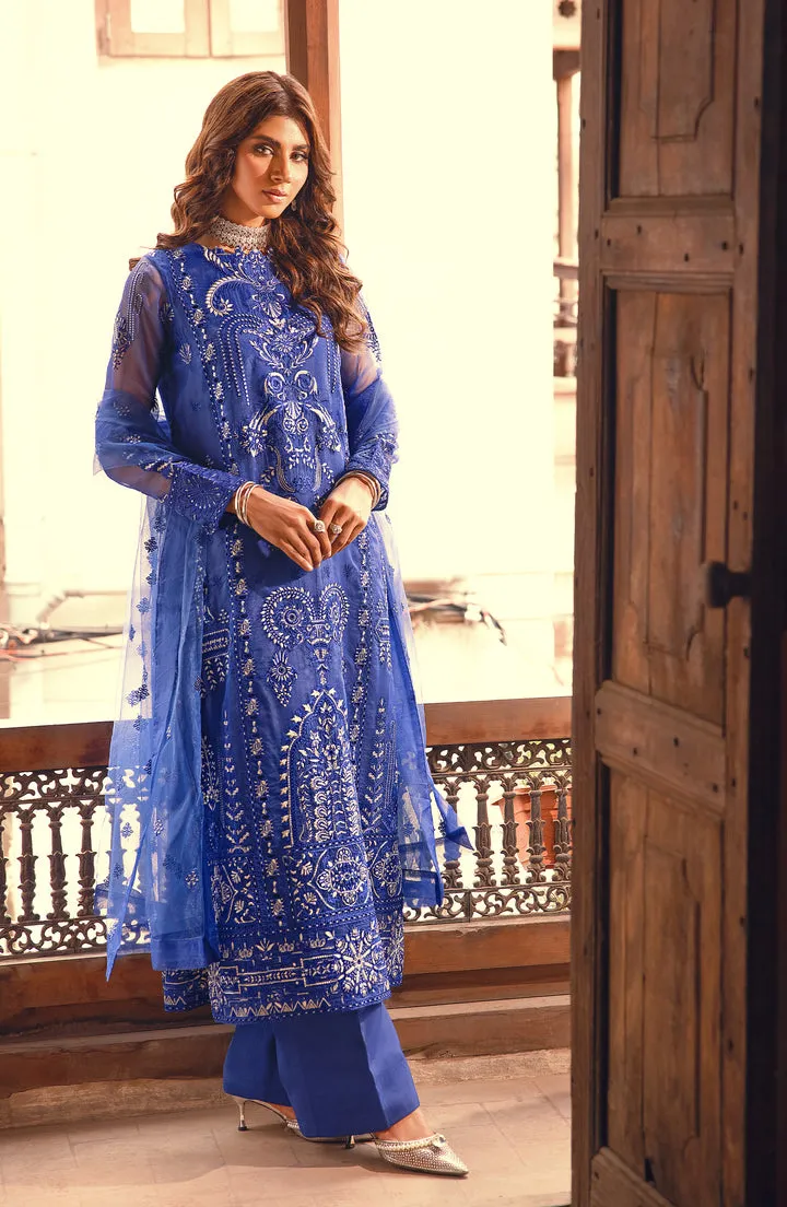 Regal Blue Embroidered Pakistani Salwar Kameez Dupatta Salwar Suit