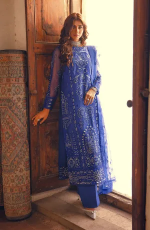 Regal Blue Embroidered Pakistani Salwar Kameez Dupatta Salwar Suit