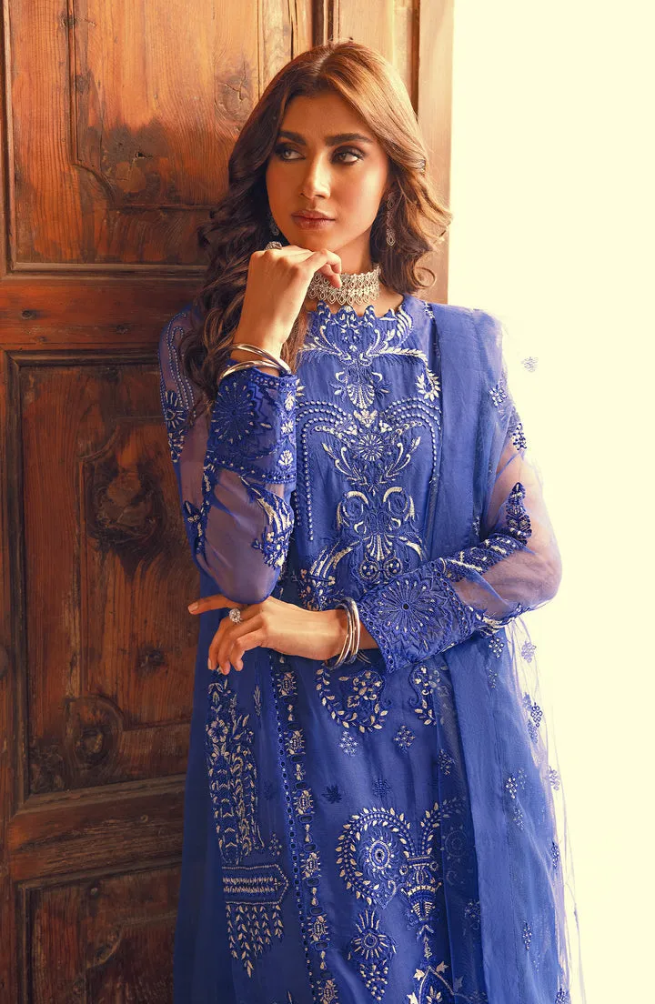 Regal Blue Embroidered Pakistani Salwar Kameez Dupatta Salwar Suit