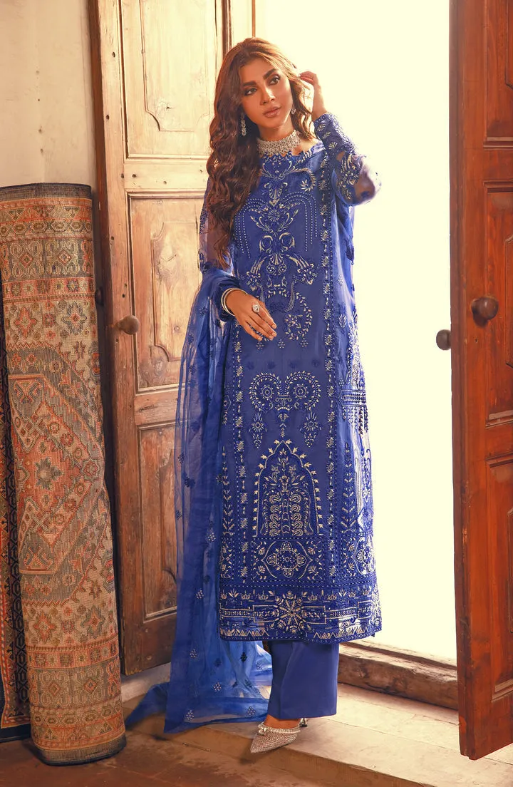 Regal Blue Embroidered Pakistani Salwar Kameez Dupatta Salwar Suit