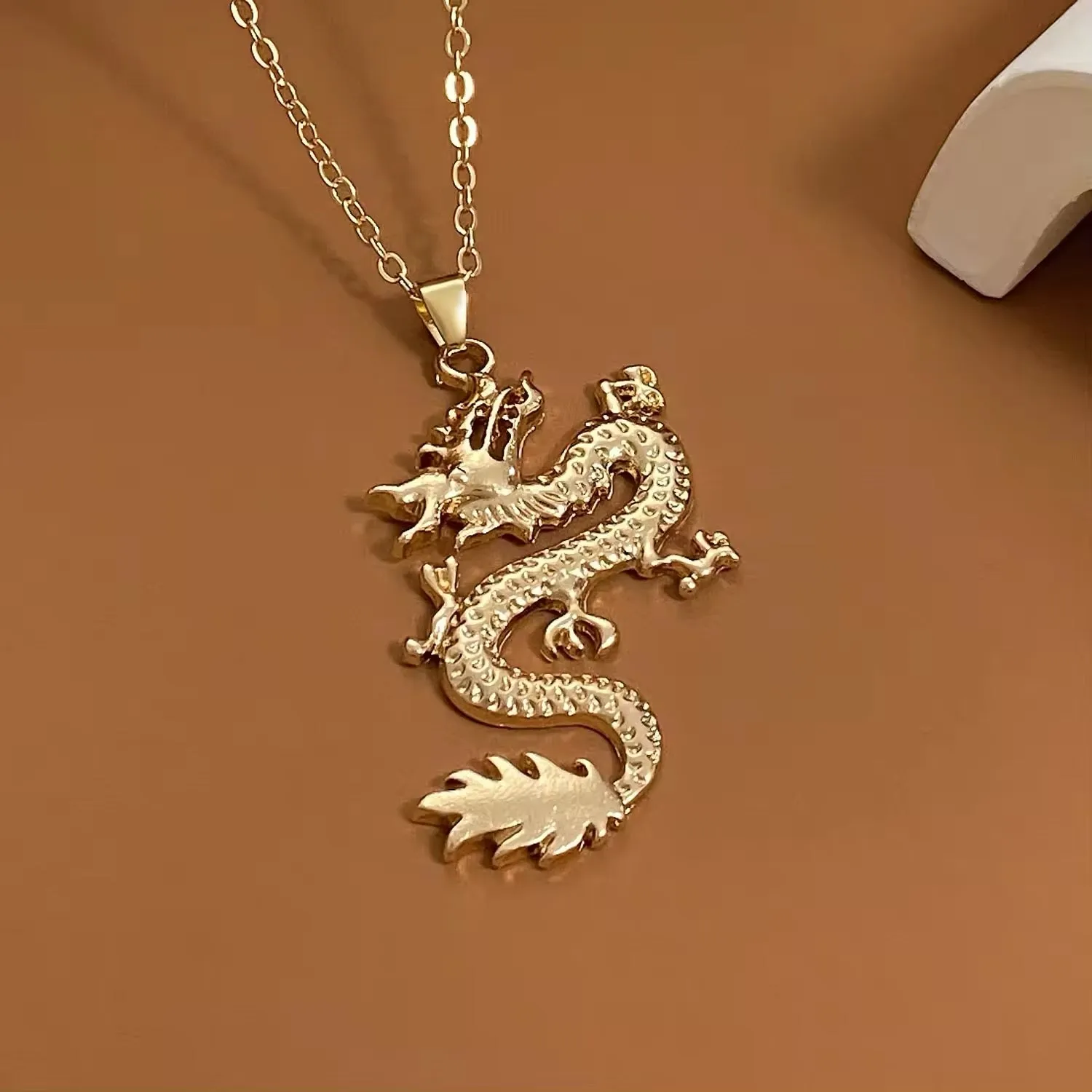 Regal Dragon Pendant Necklace