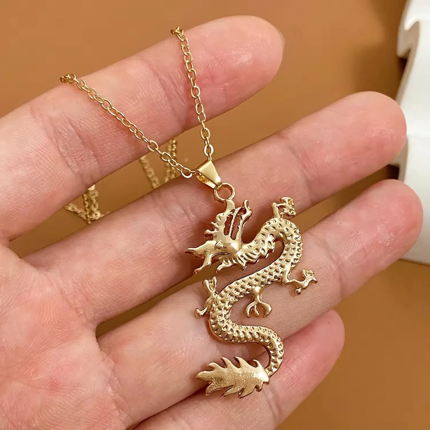 Regal Dragon Pendant Necklace