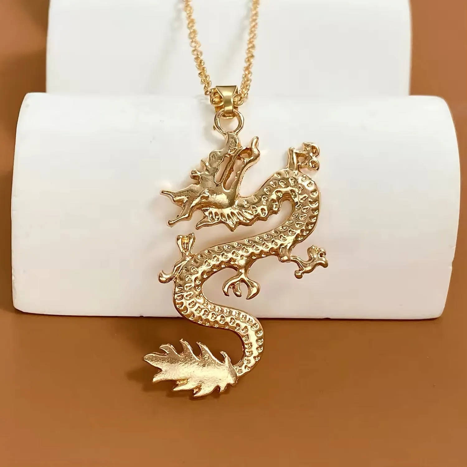 Regal Dragon Pendant Necklace