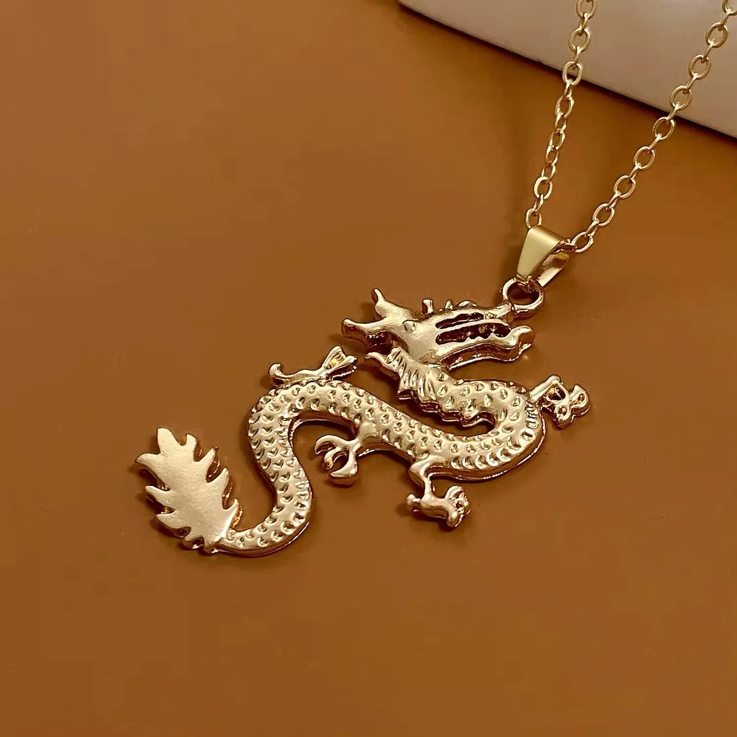 Regal Dragon Pendant Necklace