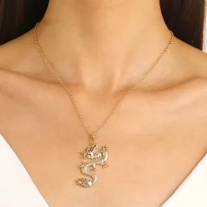 Regal Dragon Pendant Necklace