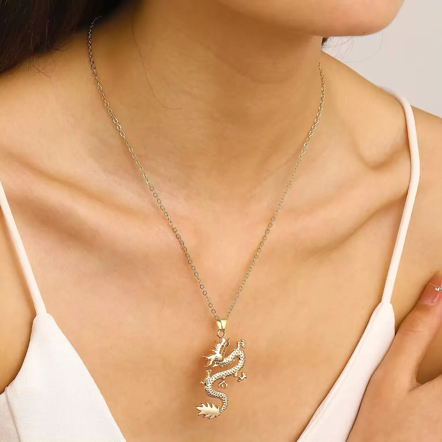 Regal Dragon Pendant Necklace