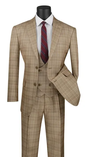 Regular Fit 3 Piece Suit (Camel) V2RW-7