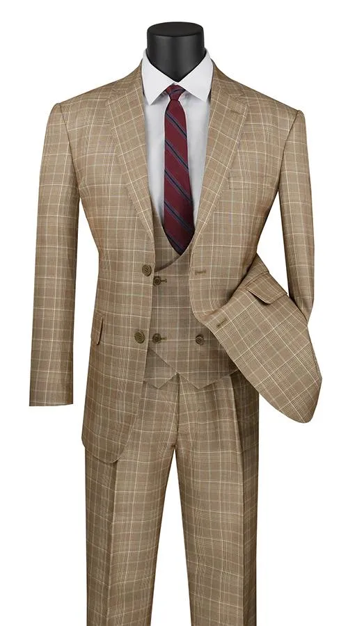 Regular Fit 3 Piece Suit (Camel) V2RW-7
