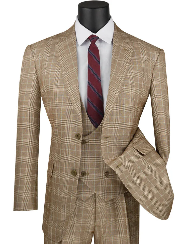 Regular Fit 3 Piece Suit (Camel) V2RW-7
