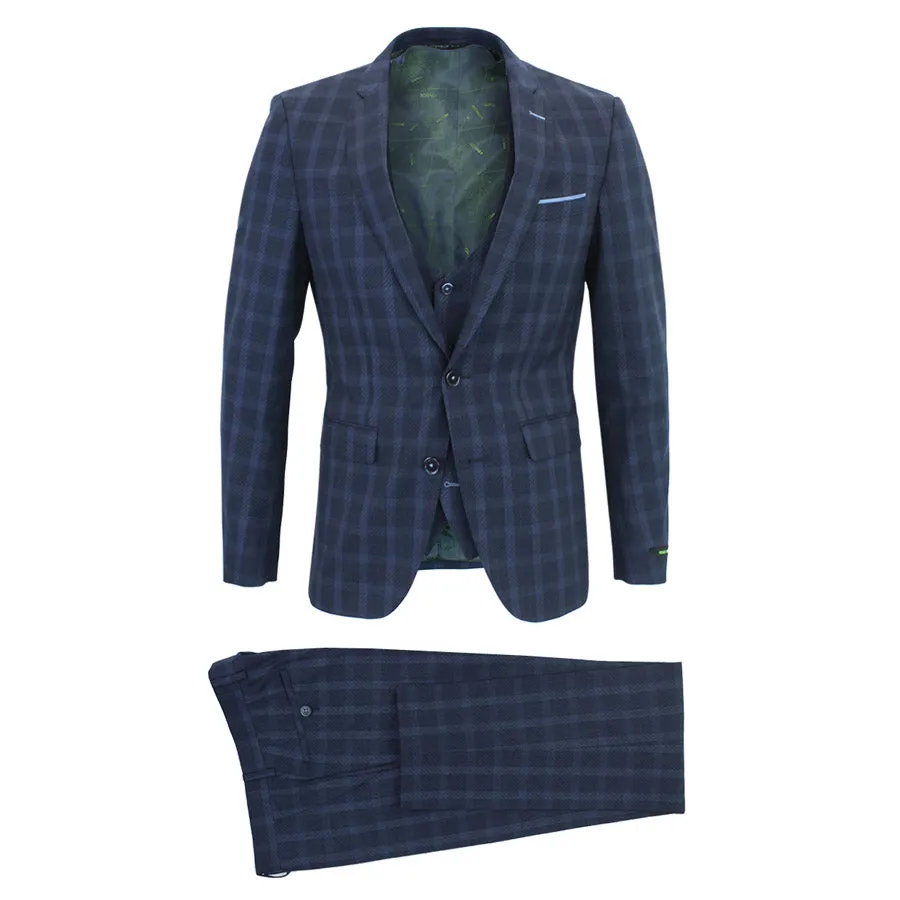 Remus Uomo - Lazio X-Slim Fit Blue Check Suit