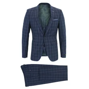 Remus Uomo - Lazio X-Slim Fit Blue Check Suit