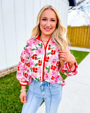 Ribbon Detail Button Down Top