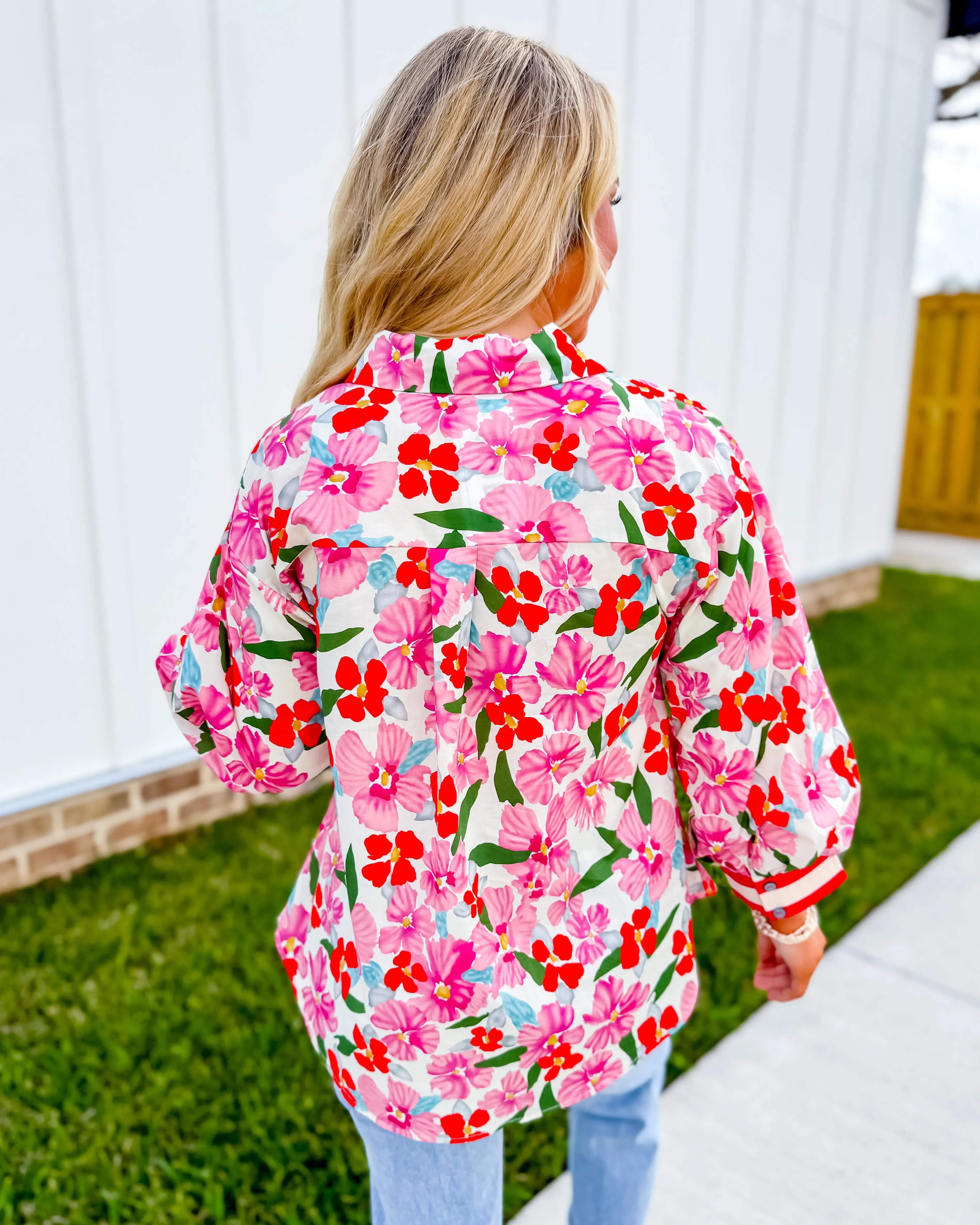 Ribbon Detail Button Down Top