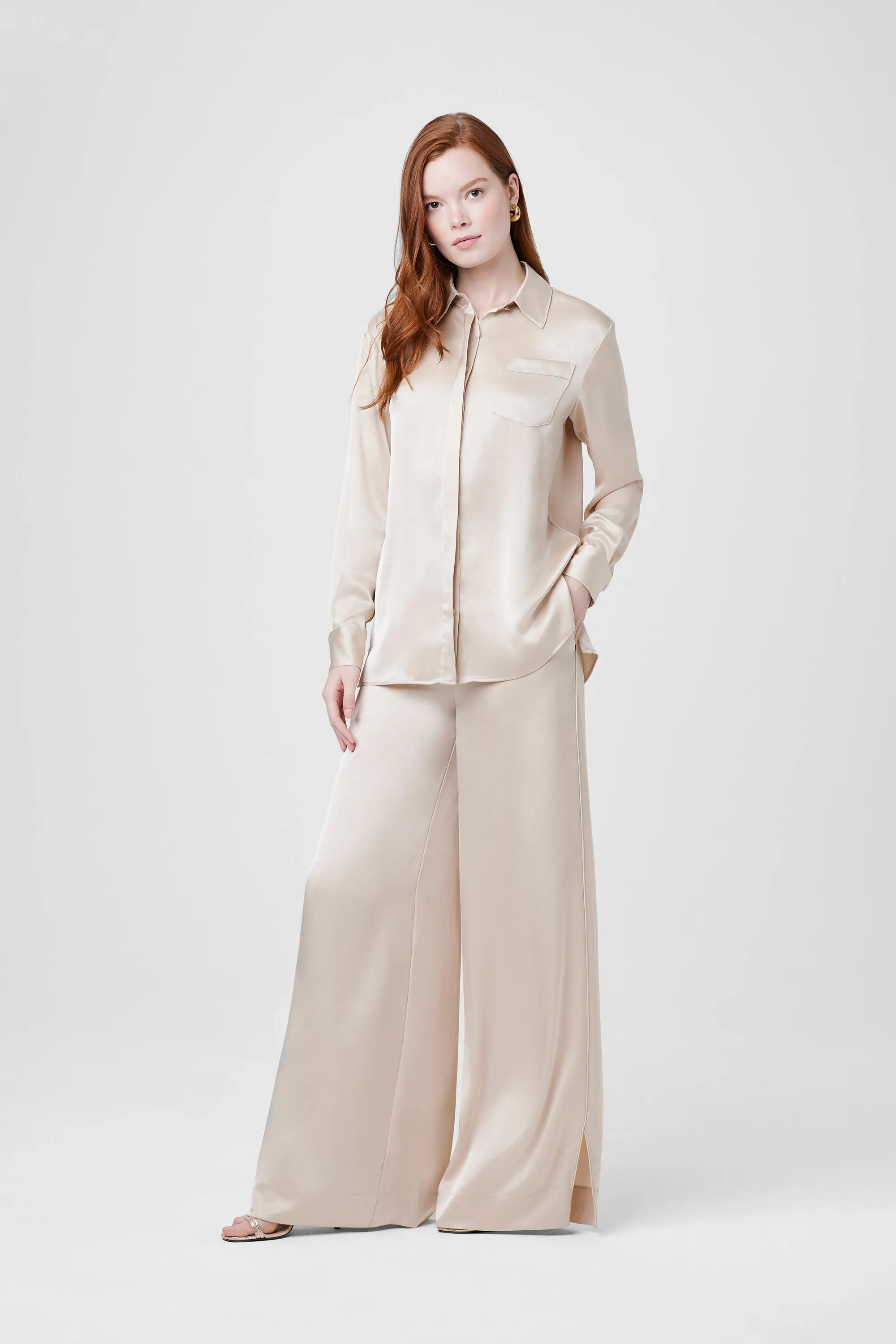 Riley Silk Button-Down Shirt