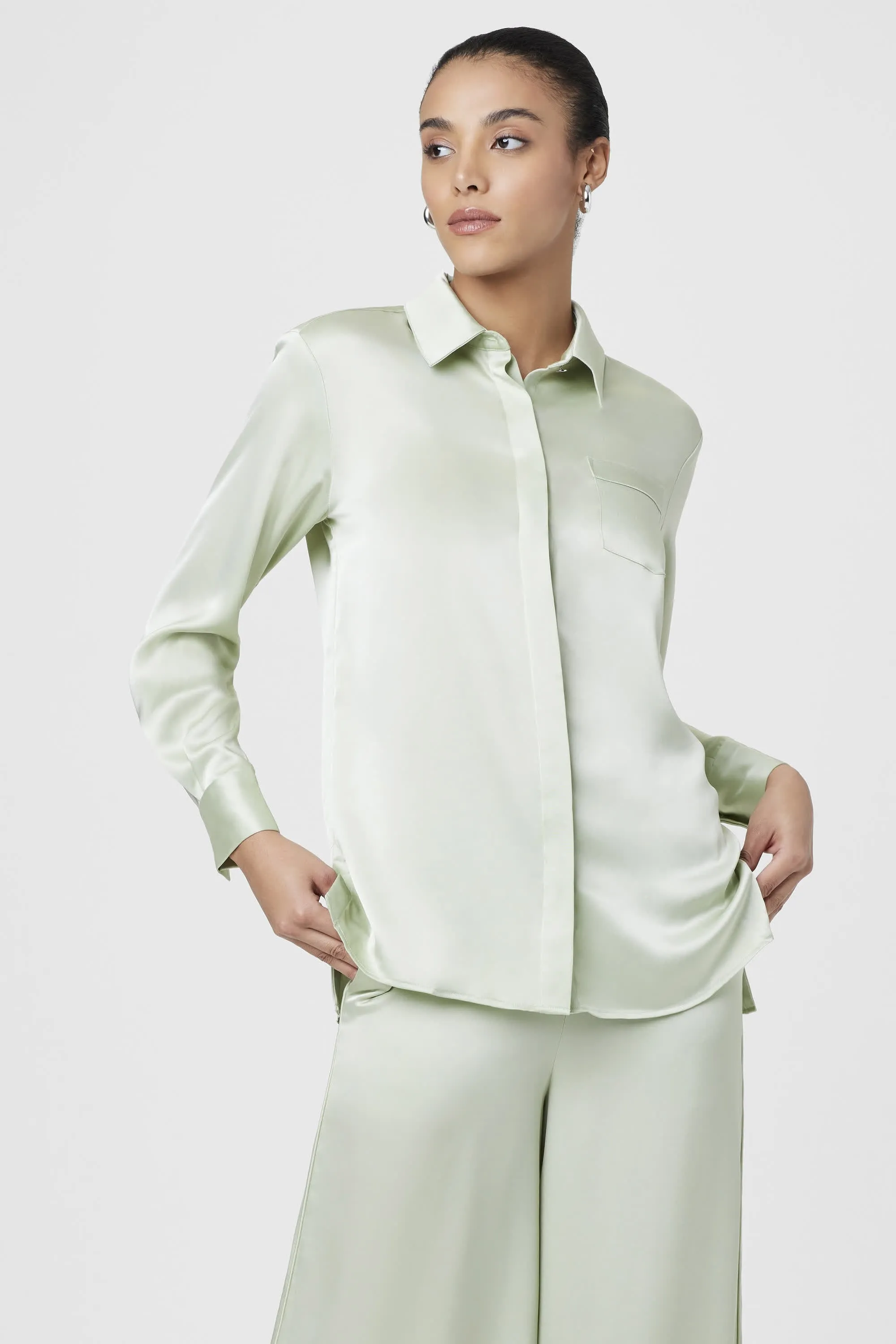 Riley Silk Button-Down Shirt