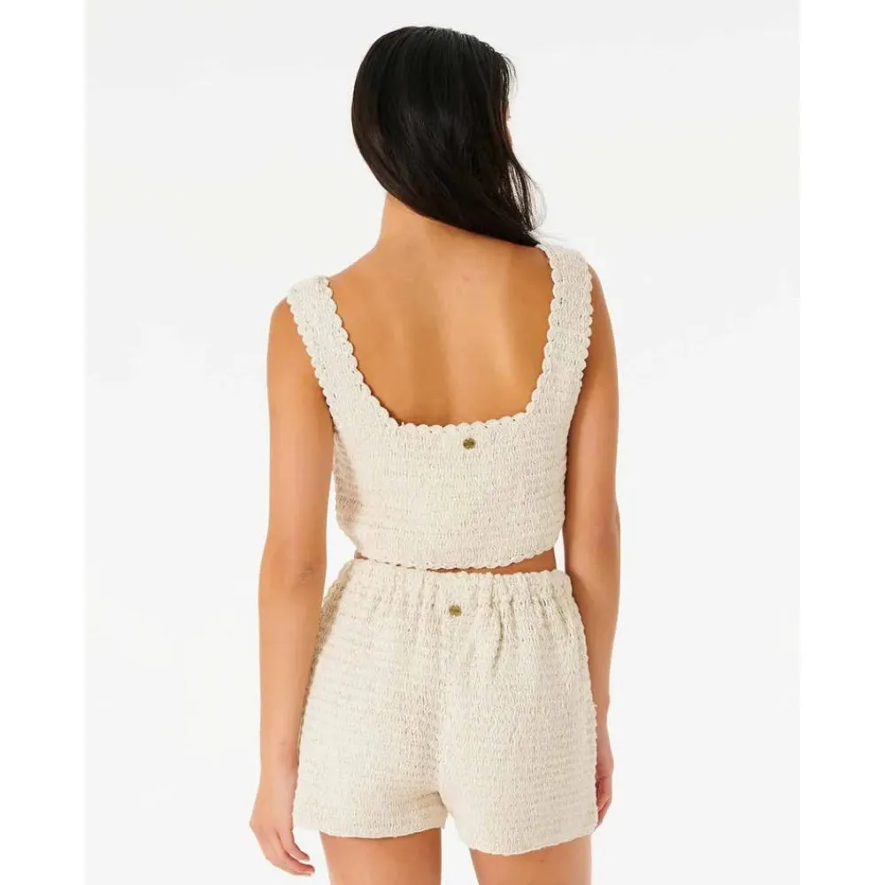 RIP CURL OCEANS TOGETHER CROCHET TOP OFF WHITE