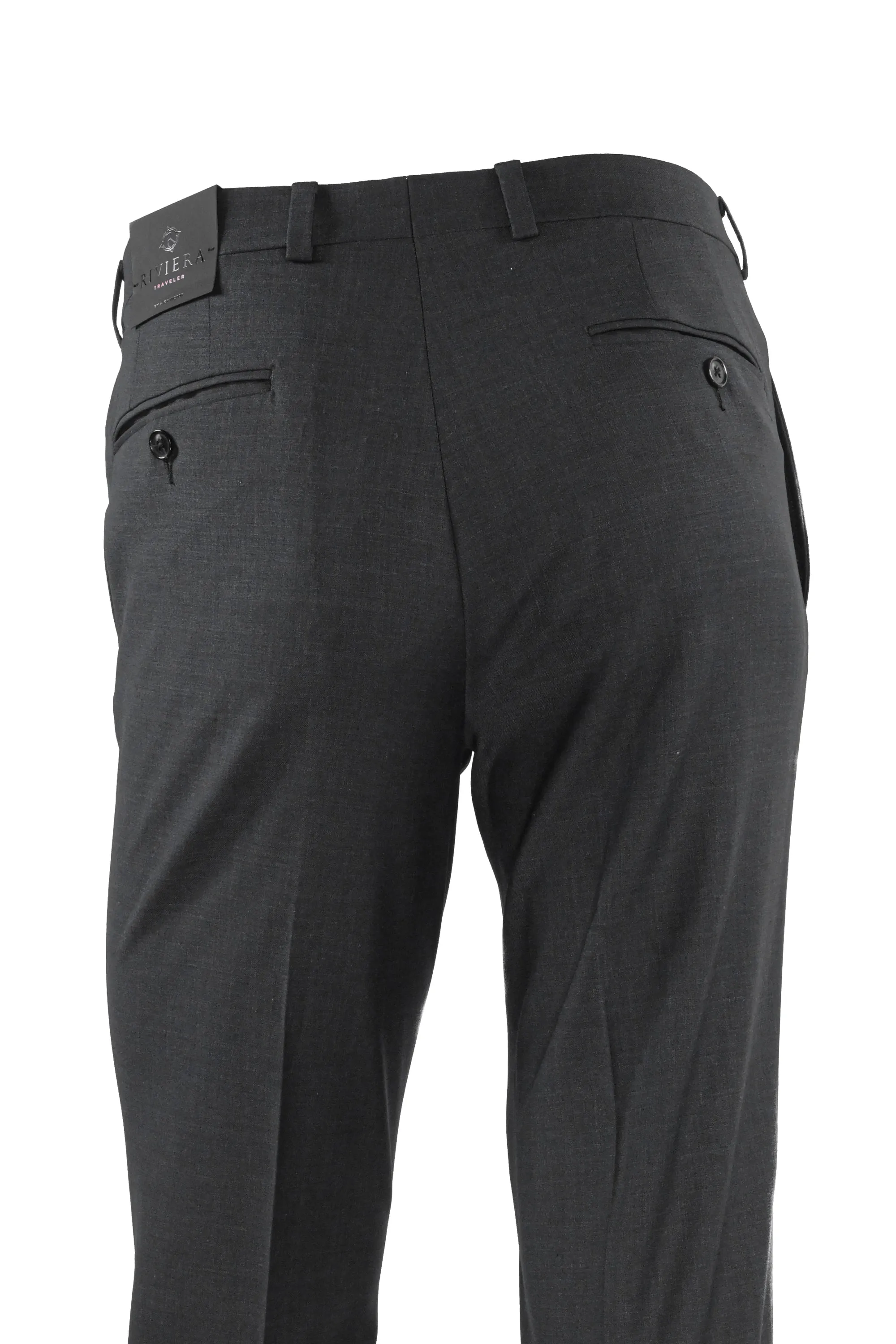 Riviera Traveler Flat Front Dress Pants Gray