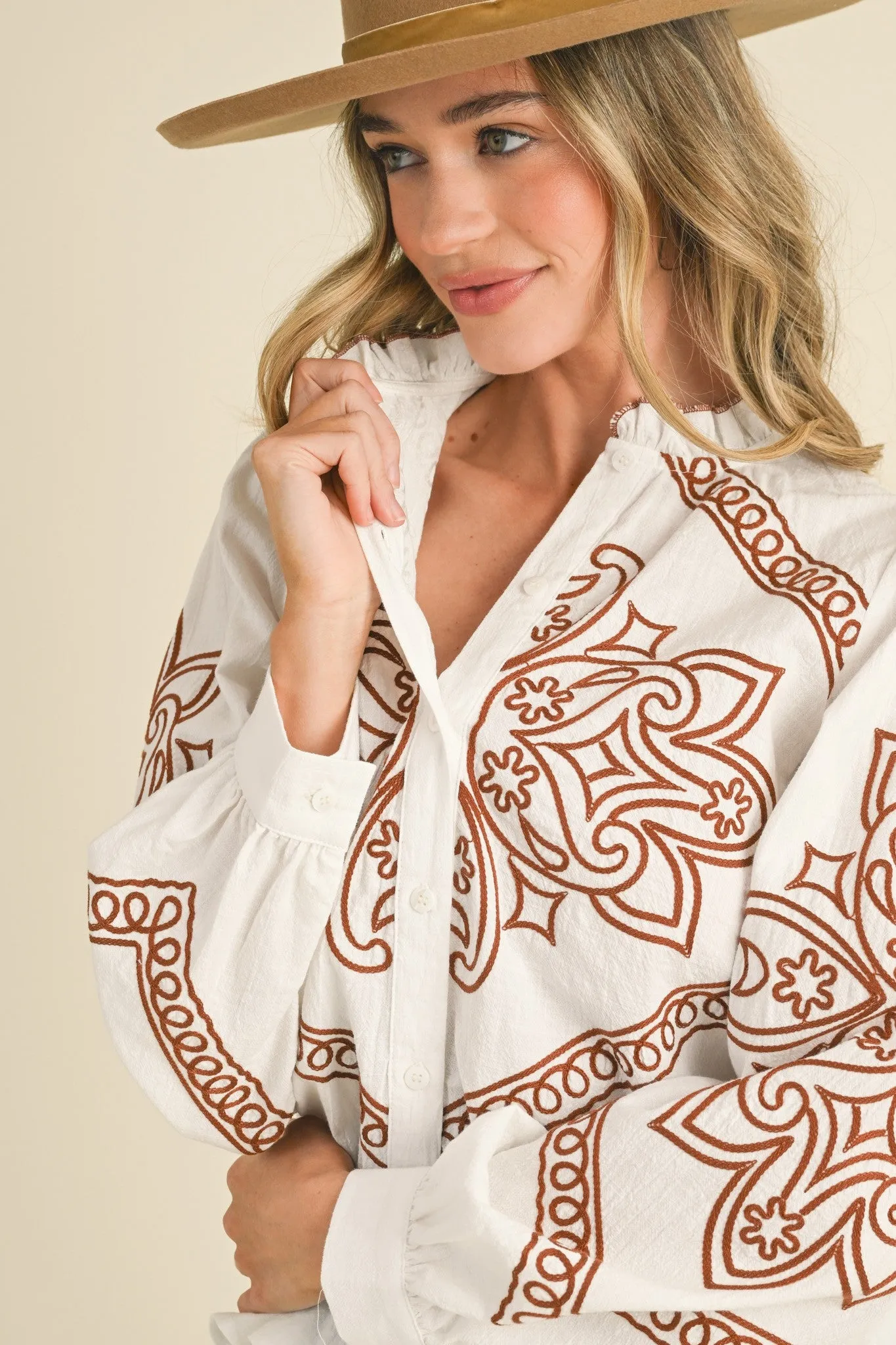 Rodeo Embroidered Blouse (More Colors)