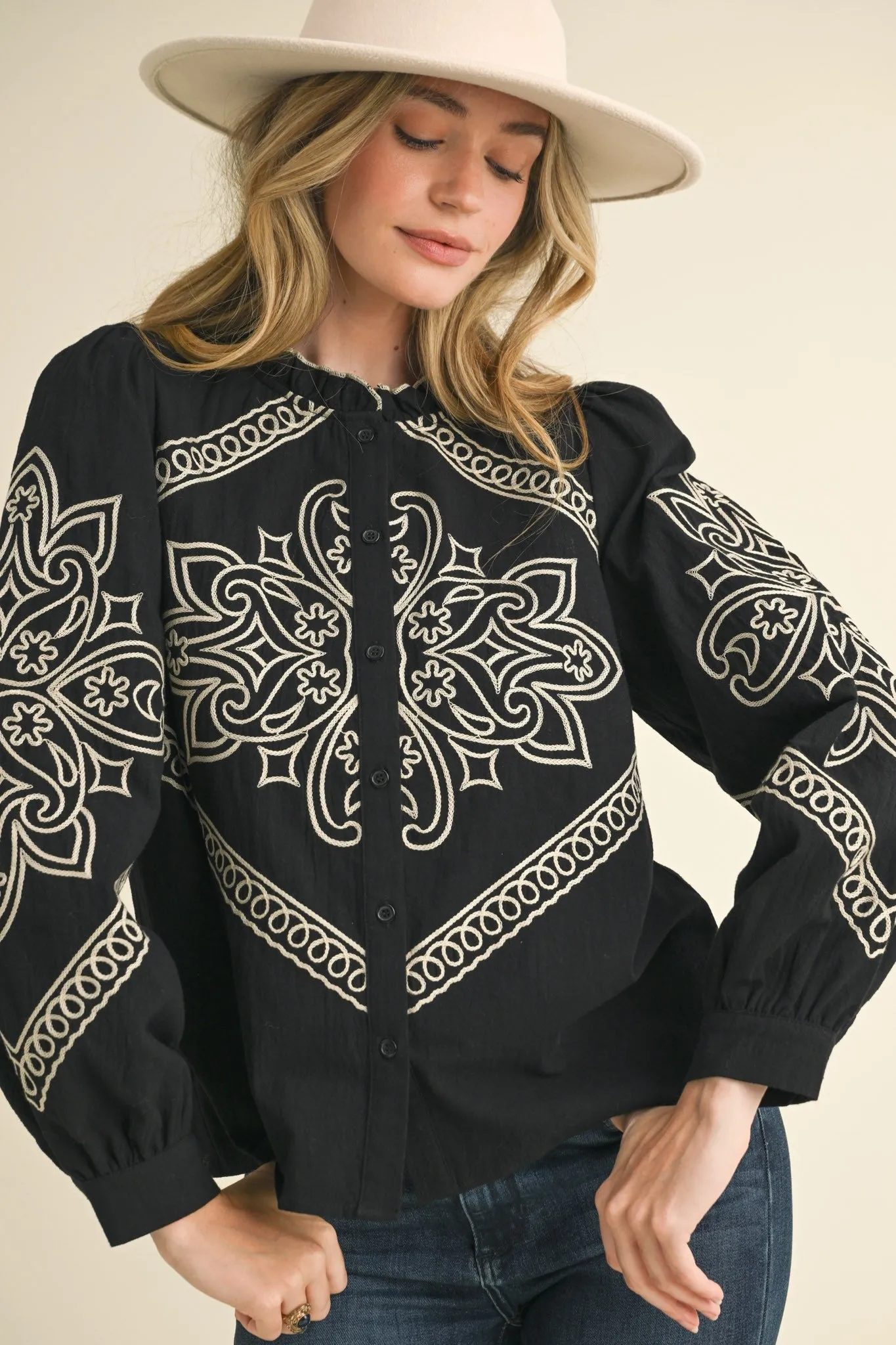 Rodeo Embroidered Blouse (More Colors)