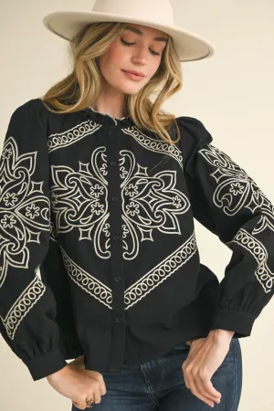 Rodeo Embroidered Blouse (More Colors)