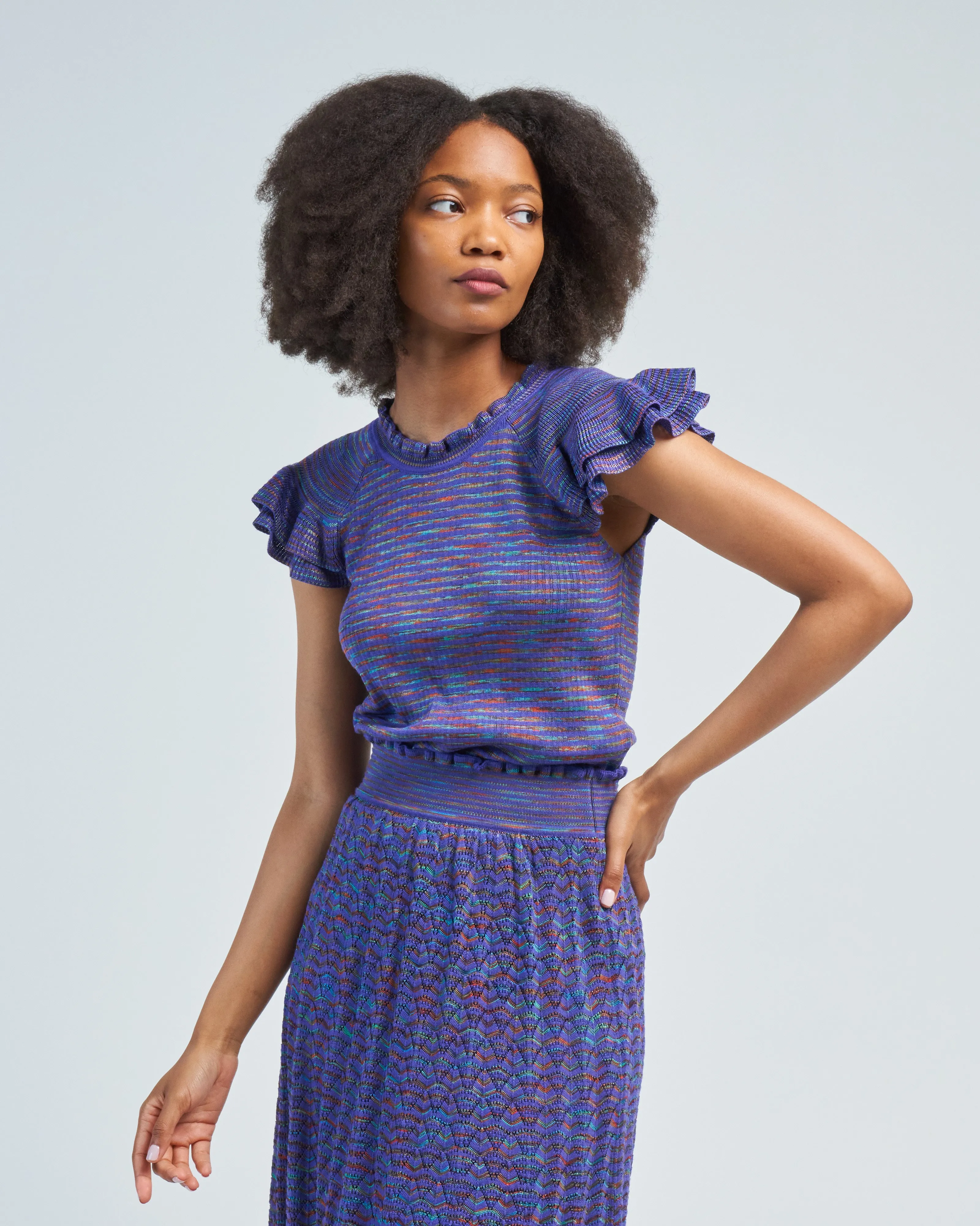 romantic ruffled raglan top