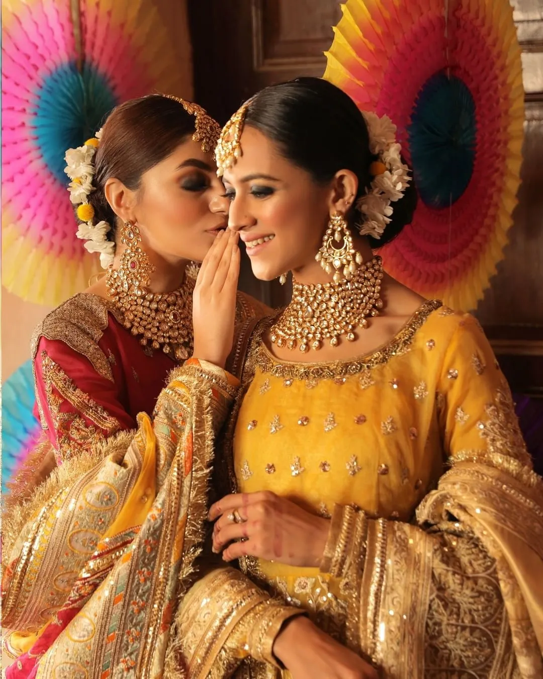 Royal Anarkali Frock Sharara Yellow Mehndi Dress #BS813