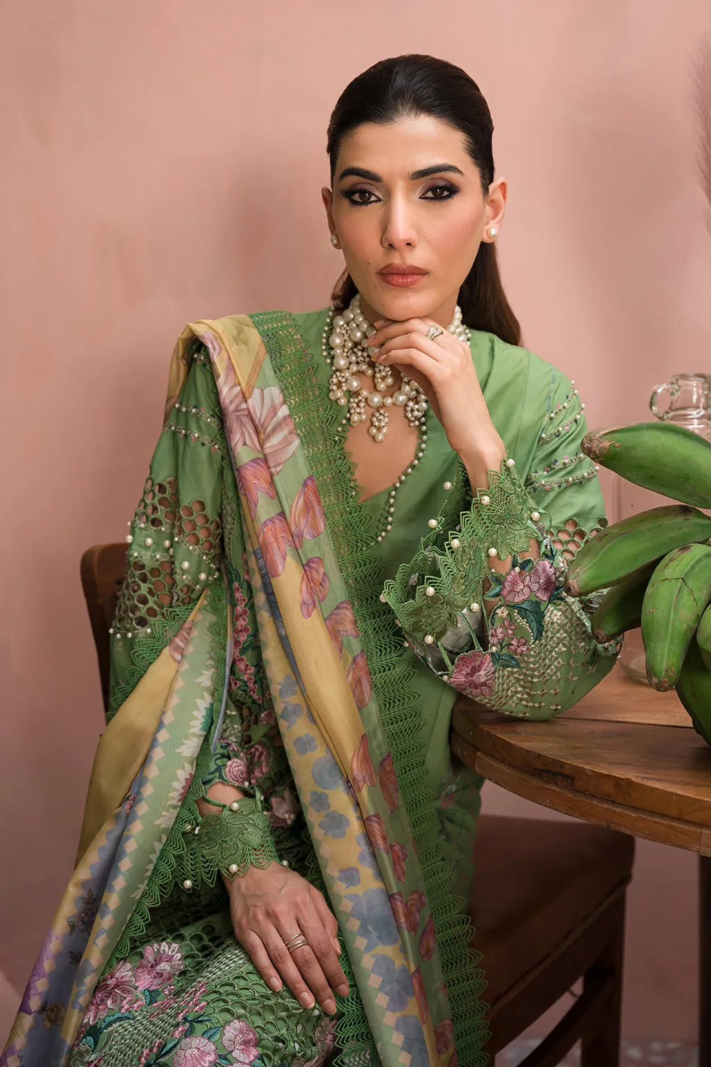 Royal Pakistani Salwar Kameez Guava Green Shade Salwar Suit