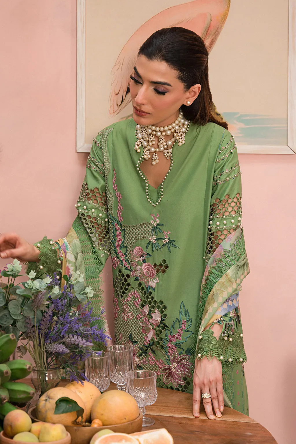 Royal Pakistani Salwar Kameez Guava Green Shade Salwar Suit